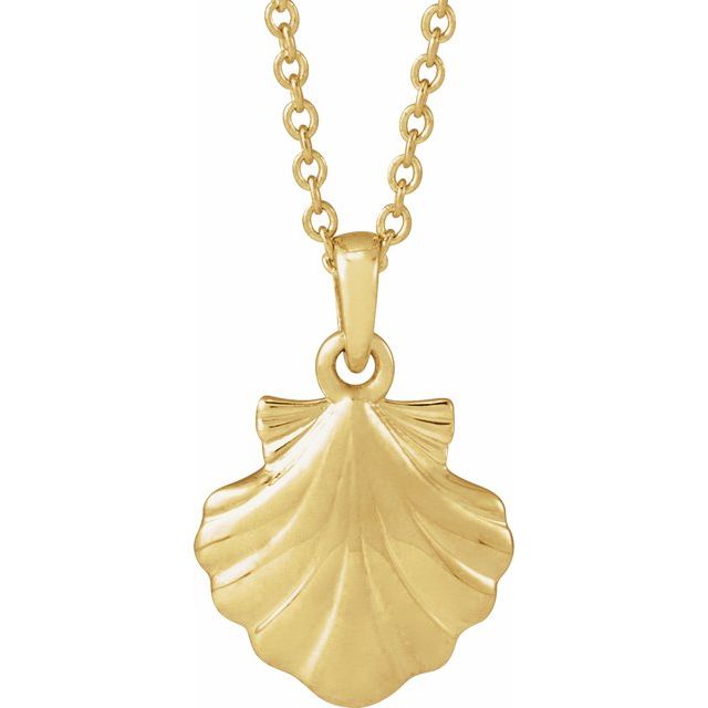 14K Gold Shell Necklace