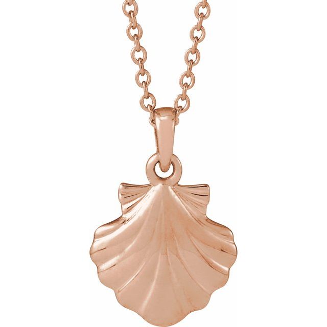 14K Gold Shell Necklace