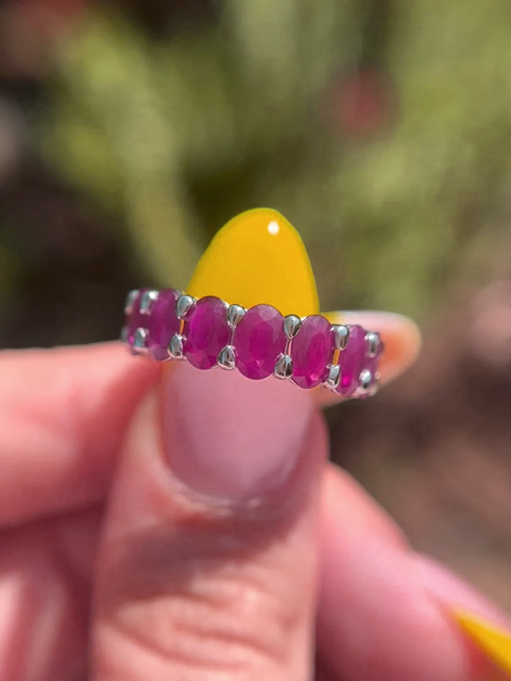 Timeless Natural Ruby Full-Eternity Band in 14k Gold