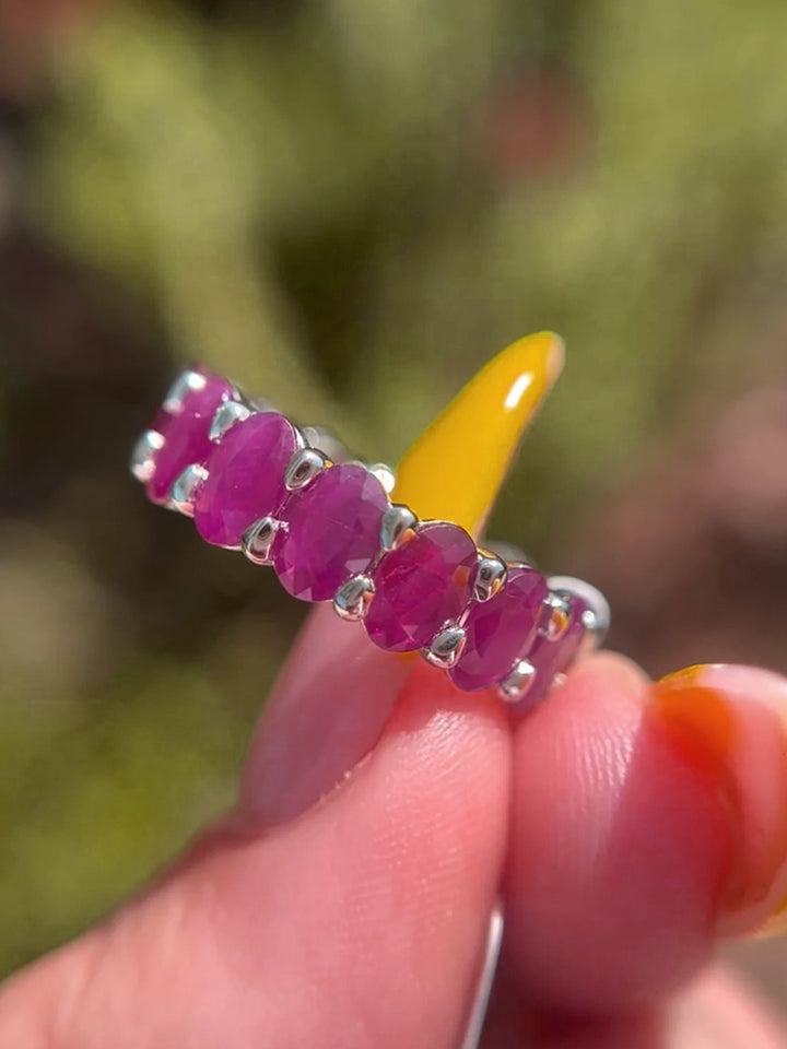 Timeless Natural Ruby Full-Eternity Band in 14k Gold