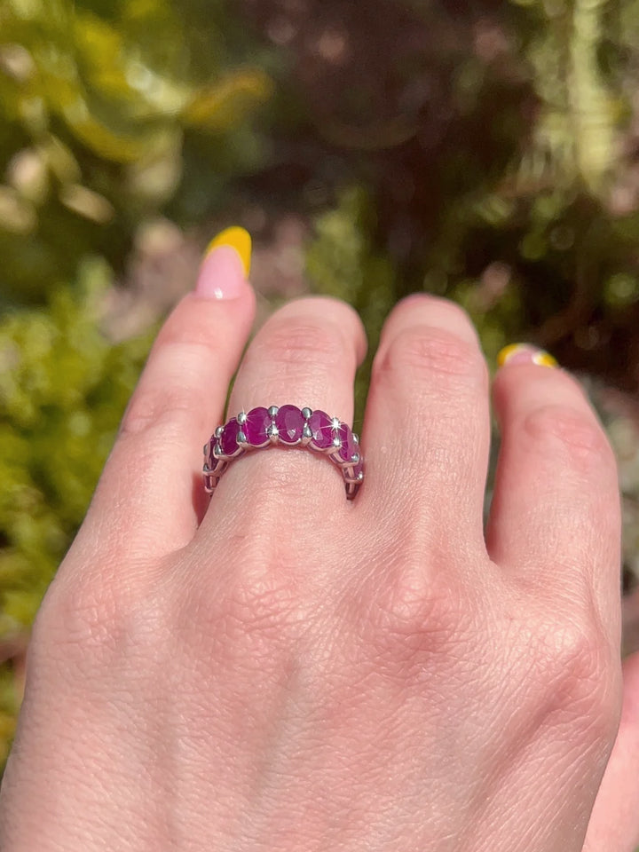 Timeless Natural Ruby Full-Eternity Band in 14k Gold