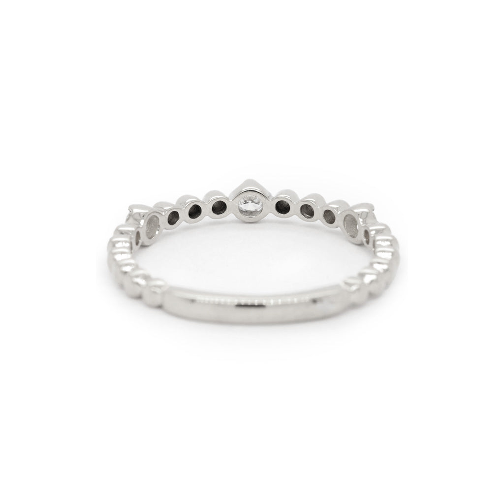 14K Gold 3 Stones Half Eternity Stackable Band