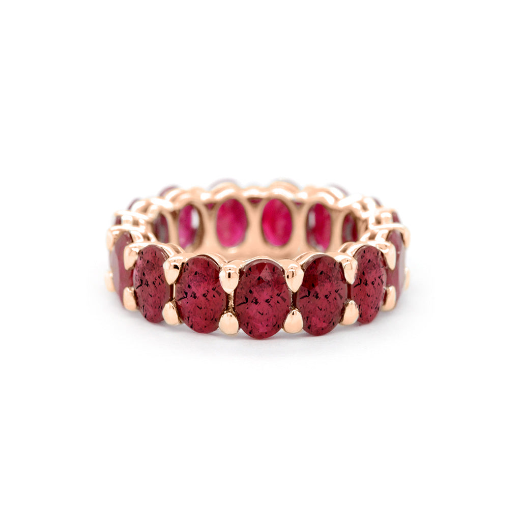 Timeless Natural Ruby Full-Eternity Band in 14k Gold