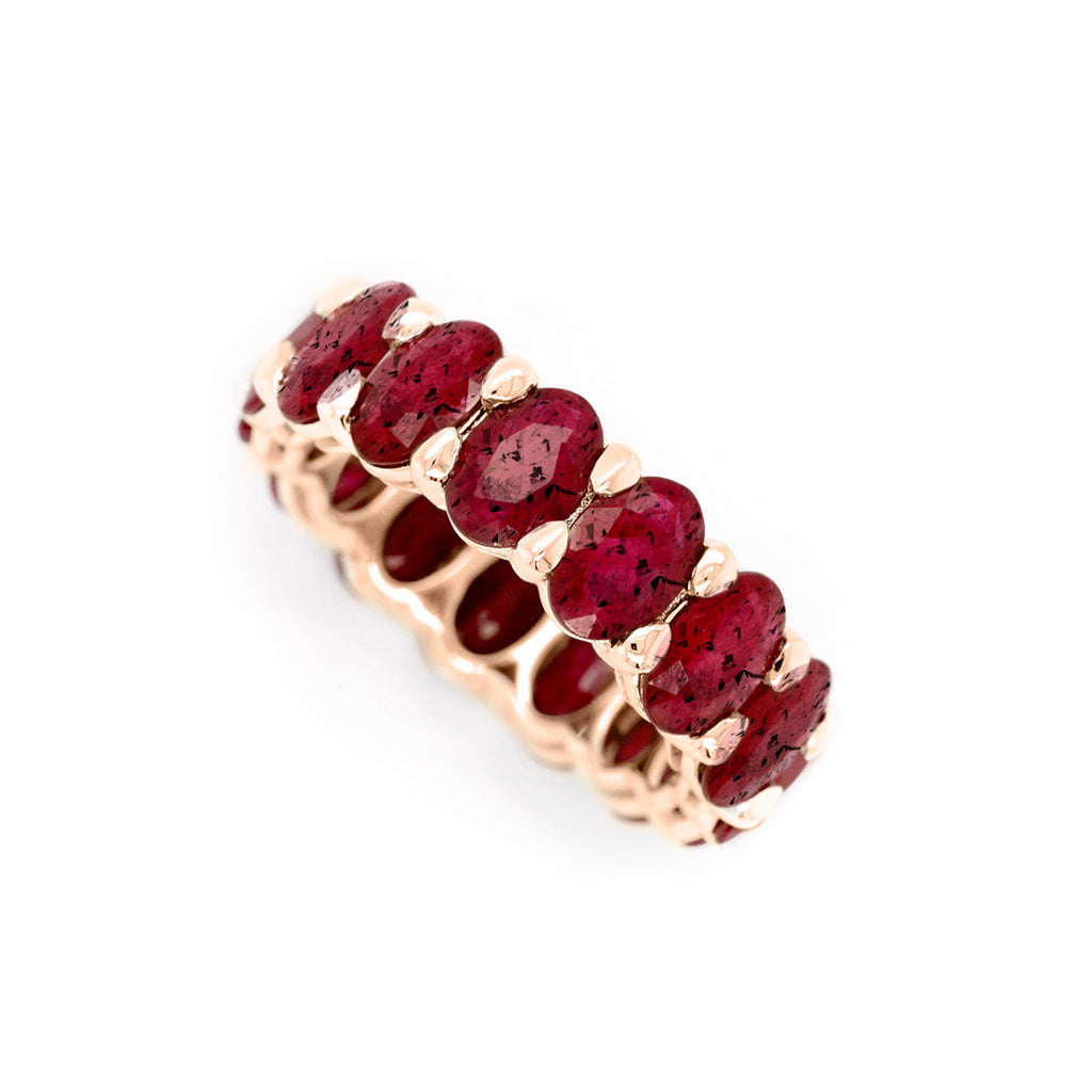 Timeless Natural Ruby Full-Eternity Band in 14k Gold