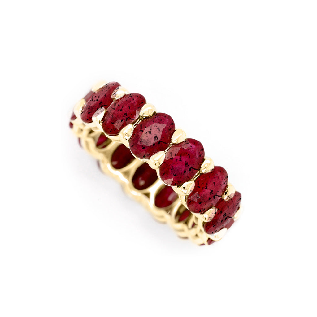 Timeless Natural Ruby Full-Eternity Band in 14k Gold