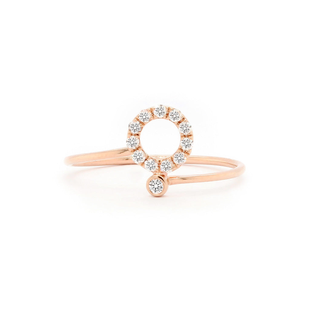 14K Gold 12 Stones Stackable Band