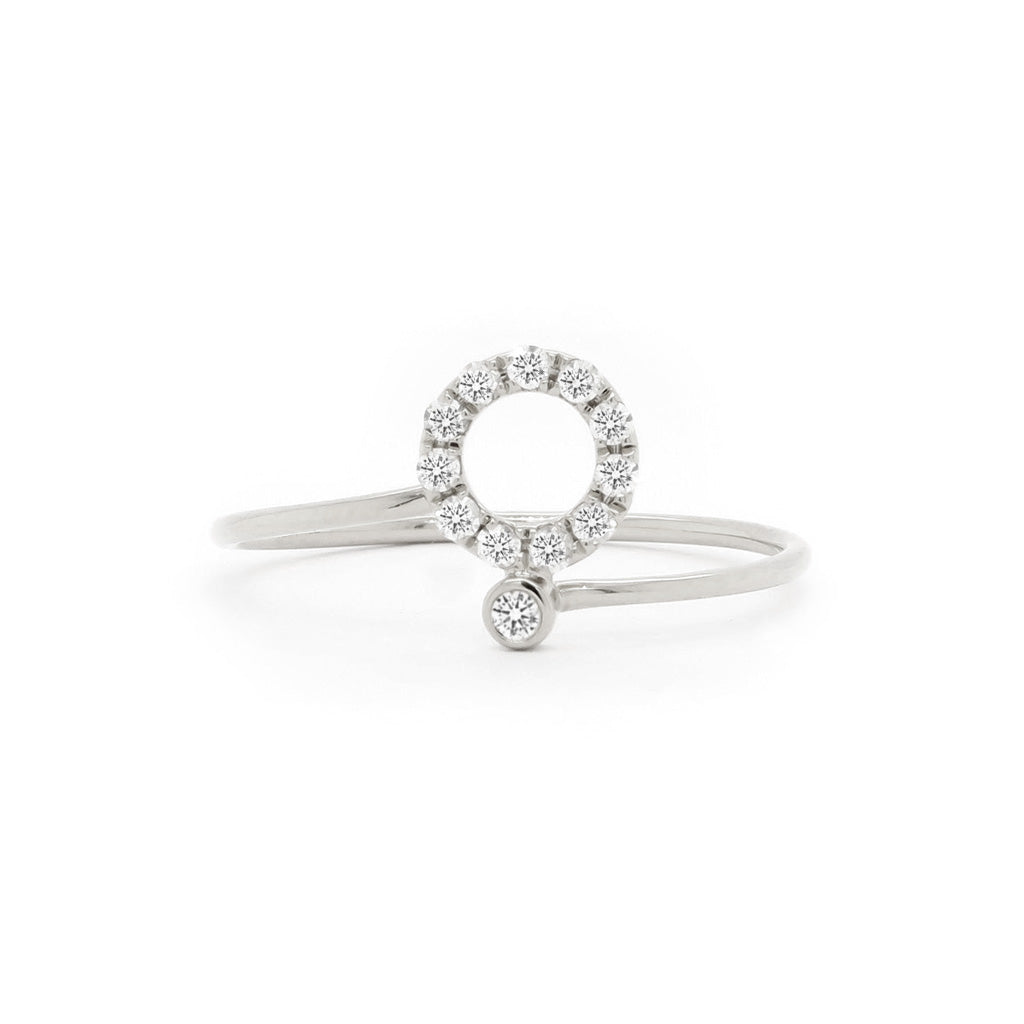14K Gold 12 Stones Stackable Band
