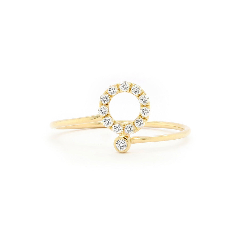 14K Gold 12 Stones Stackable Band