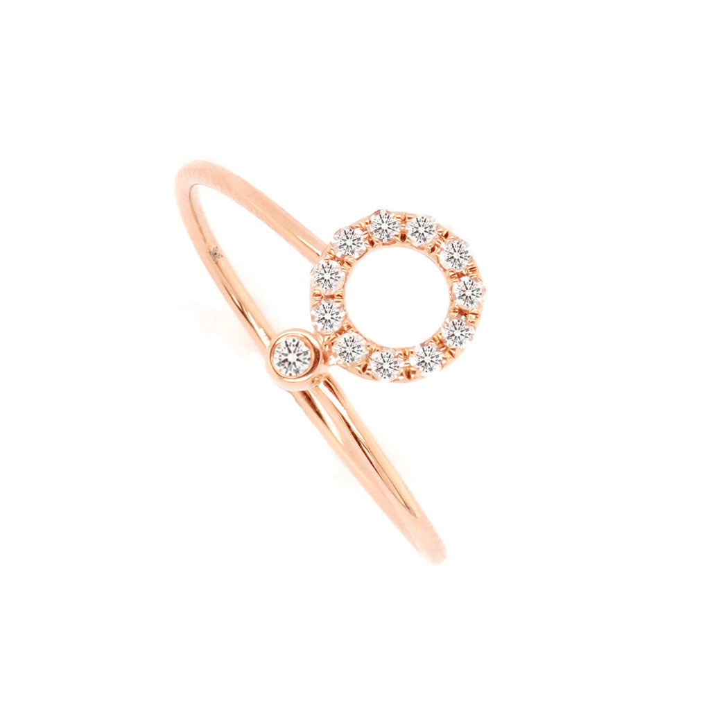 14K Gold 12 Stones Stackable Band