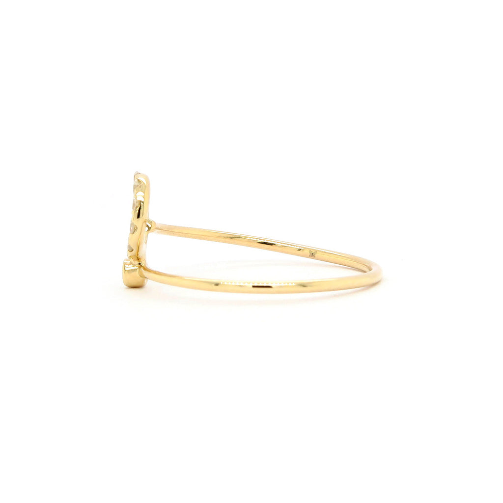 14K Gold 12 Stones Stackable Band