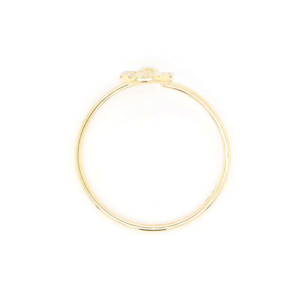 14K Gold 12 Stones Stackable Band