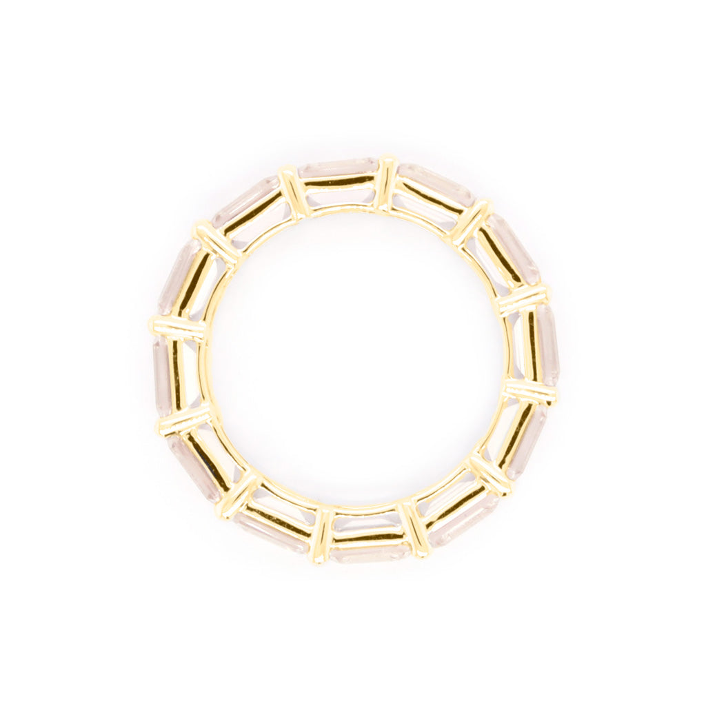 Exquisite 5.98 CT Emerald Cut Pink Sapphire Eternity Band