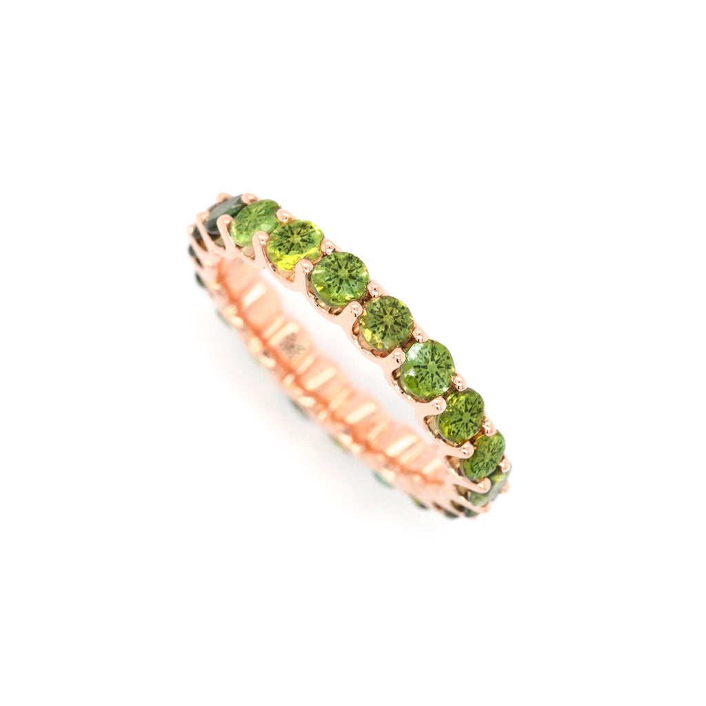 14K Gold Tourmaline 20 Stones Full Eternity Band