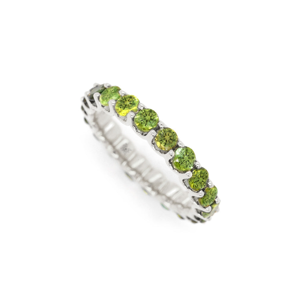 14K Gold Tourmaline 20 Stones Full Eternity Band