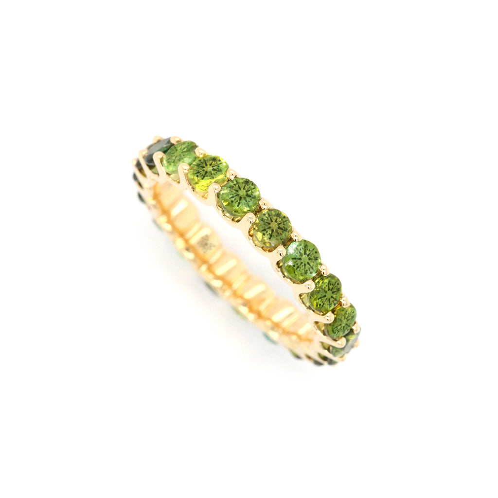 14K Gold Tourmaline 20 Stones Full Eternity Band