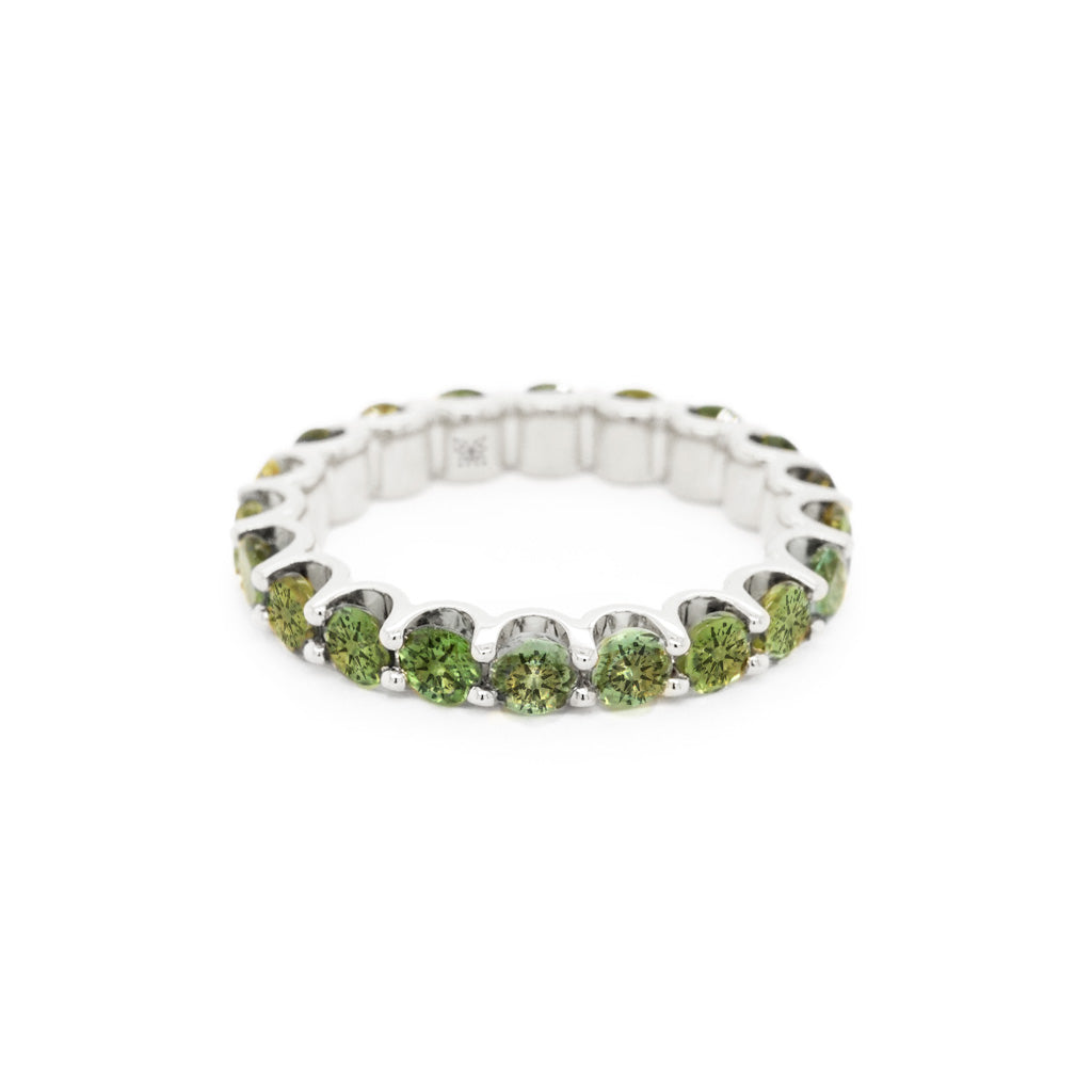 14K Gold Tourmaline 20 Stones Full Eternity Band