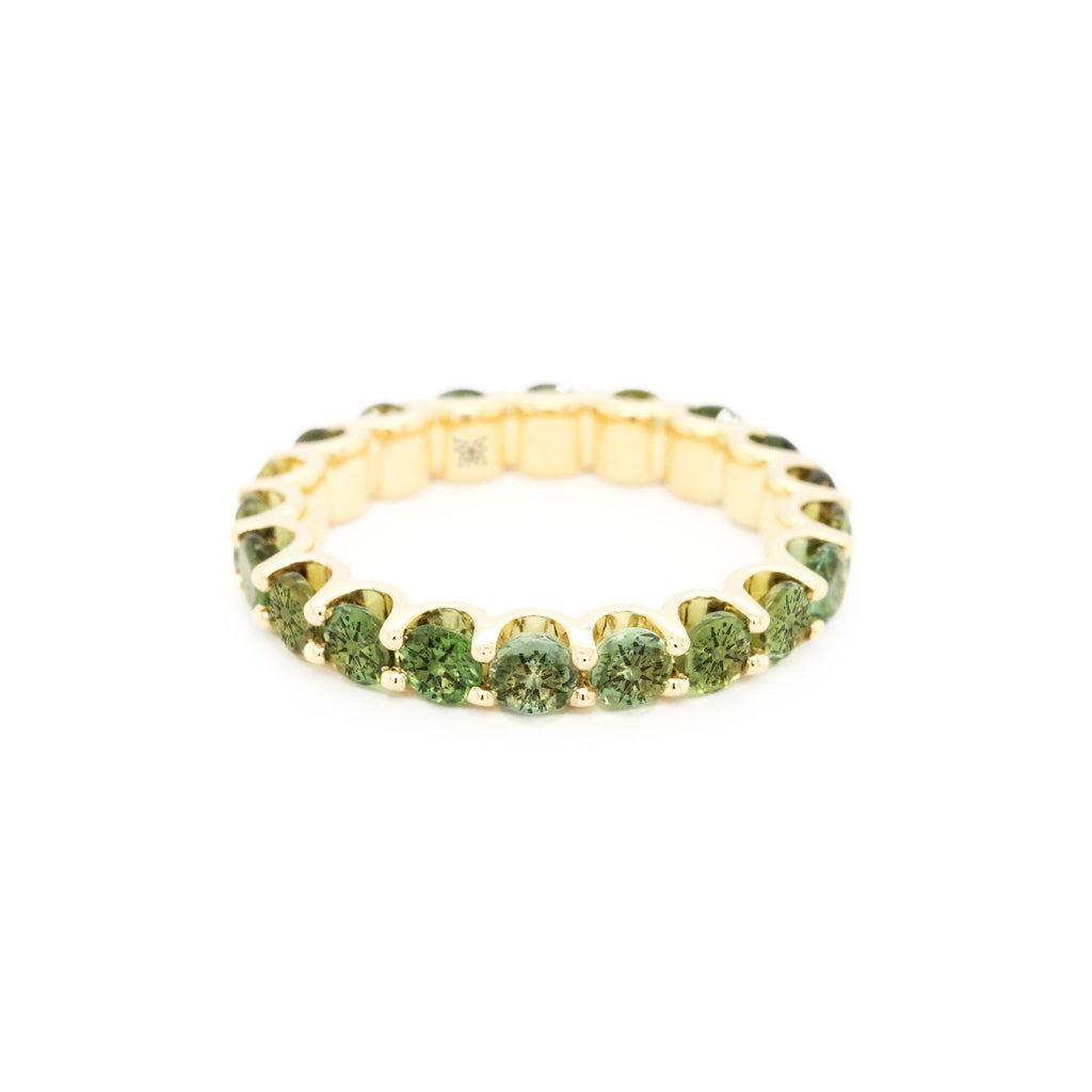 14K Gold Tourmaline 20 Stones Full Eternity Band