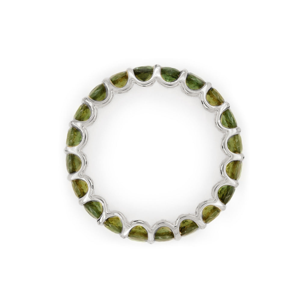 14K Gold Tourmaline 20 Stones Full Eternity Band