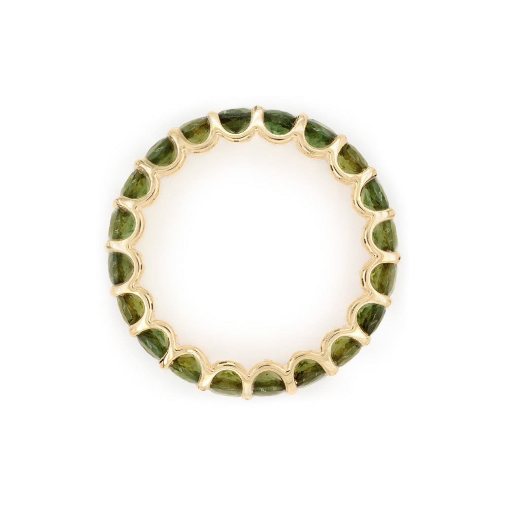 14K Gold Tourmaline 20 Stones Full Eternity Band