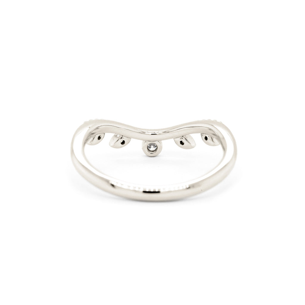 14K Gold Stackable 5 Stones Curved Band