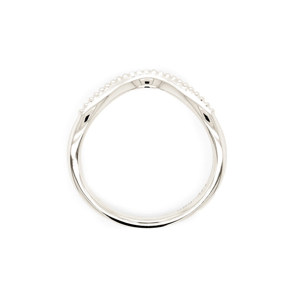 14K Gold Stackable 5 Stones Curved Band