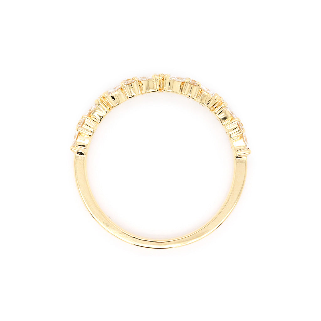 14K Gold 15 Diamonds Half Eternity Stackable Anniversary Band