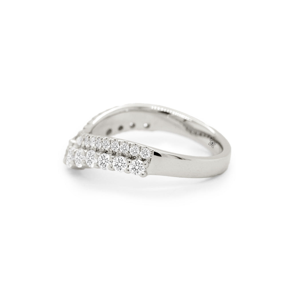 14K Gold 34 Diamonds Curved Band