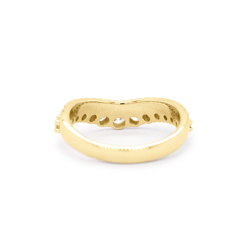 14K Gold 34 Diamonds Curved Band