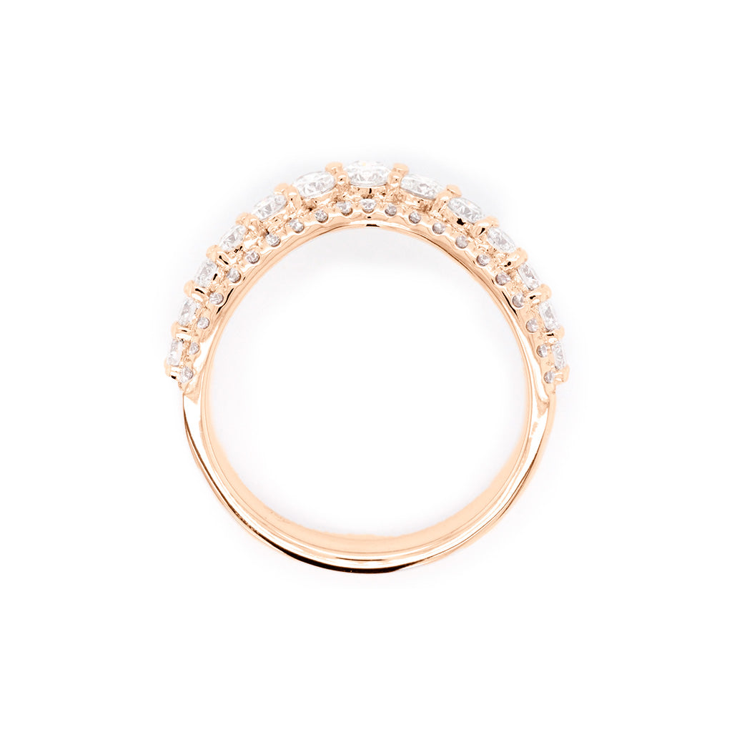 14K Gold 34 Diamonds Curved Band