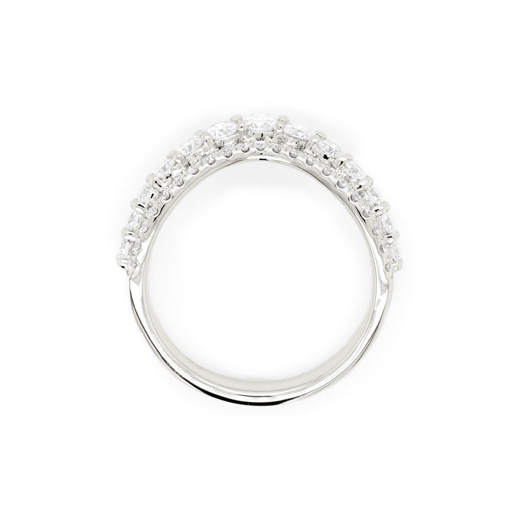 14K Gold 34 Diamonds Curved Band