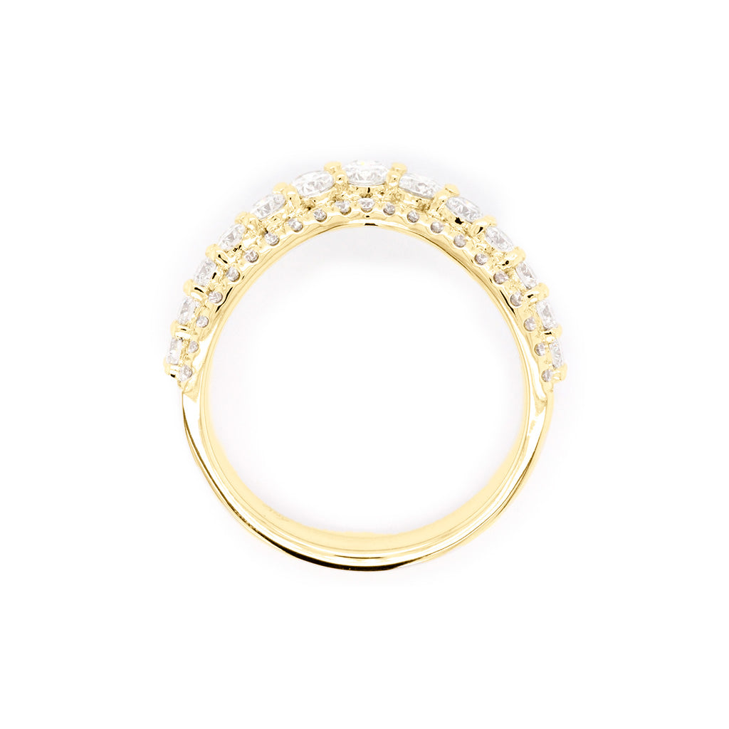 14K Gold 34 Diamonds Curved Band
