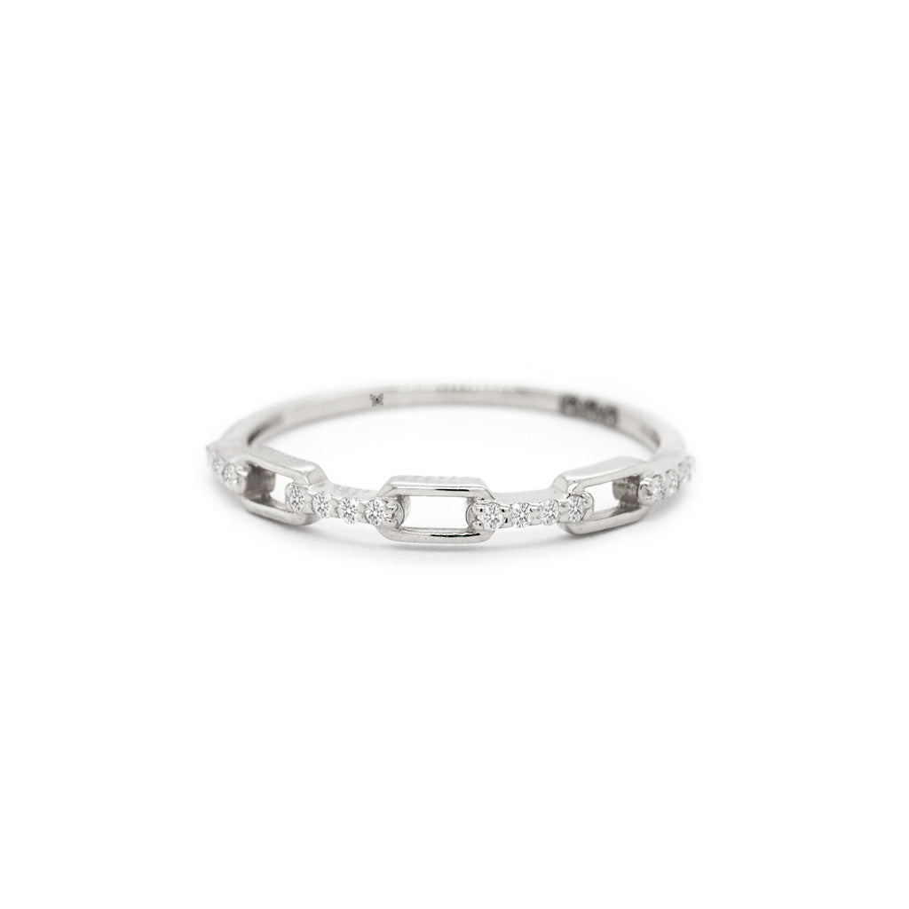 14K Gold 11 Stones Stackable Band