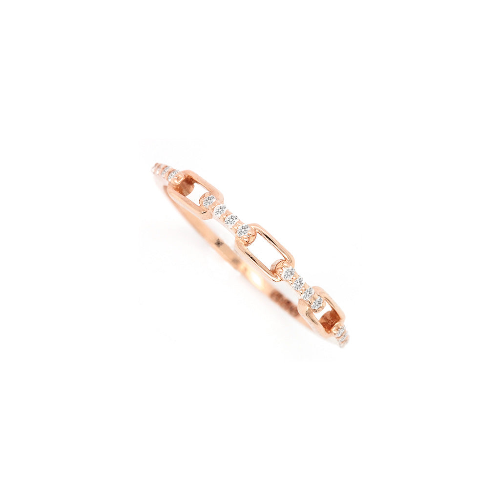 14K Gold 11 Stones Stackable Band