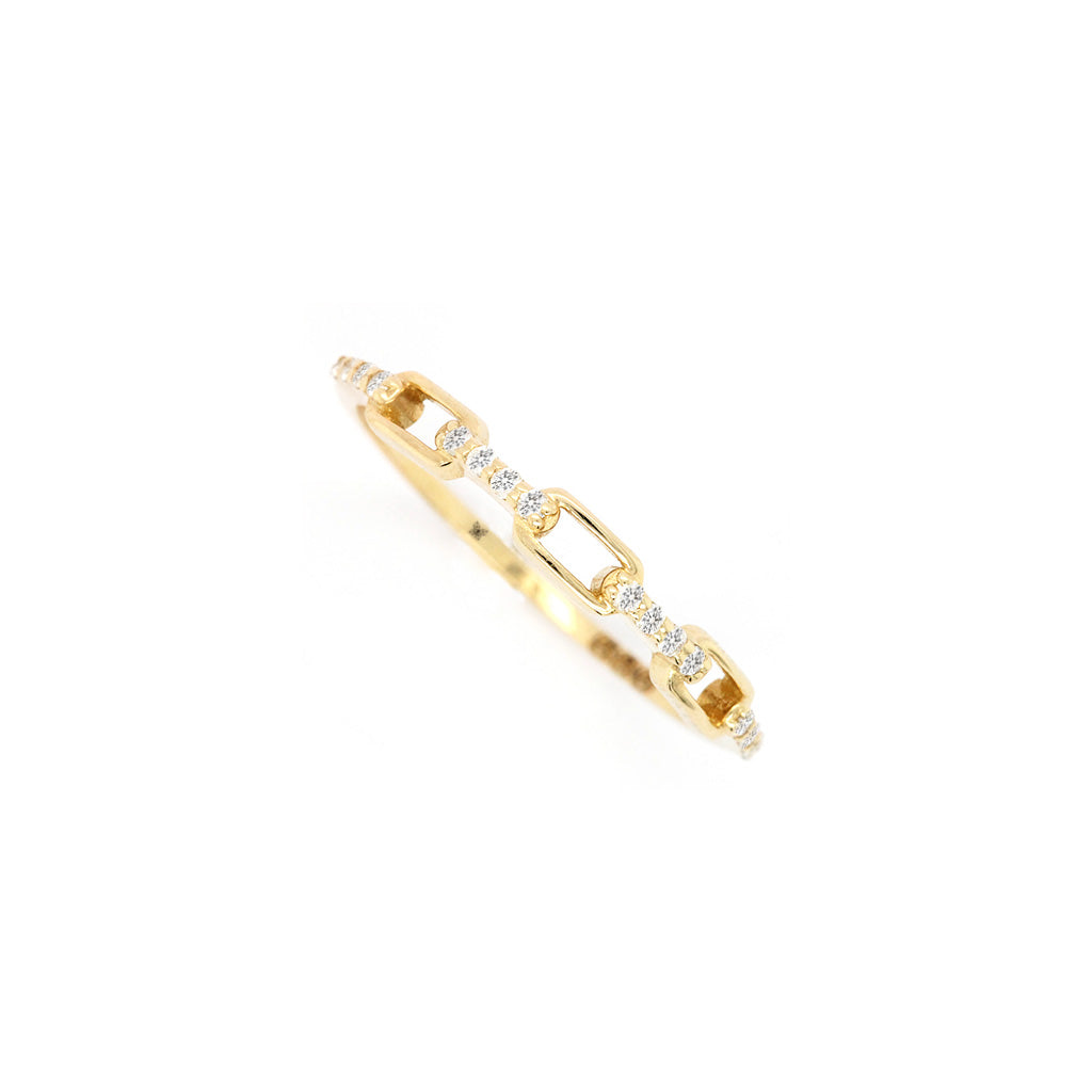 14K Gold 11 Stones Stackable Band