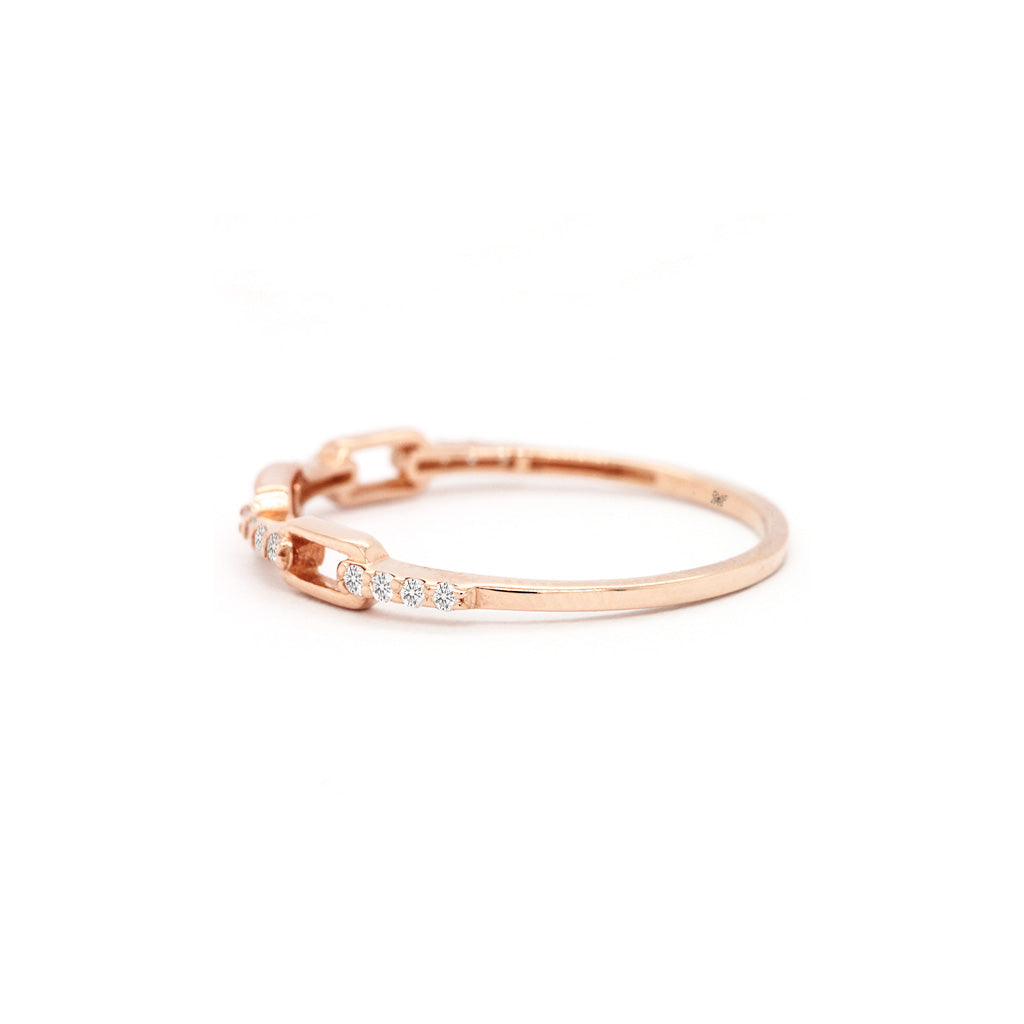 14K Gold 11 Stones Stackable Band
