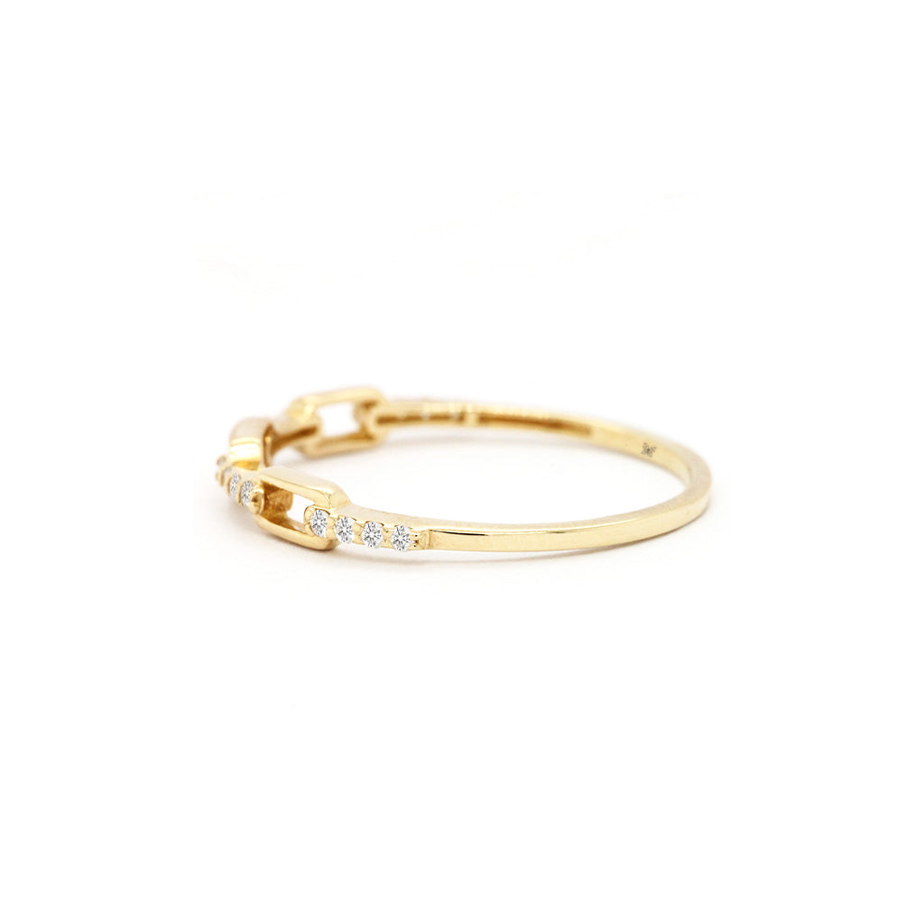 14K Gold 11 Stones Stackable Band