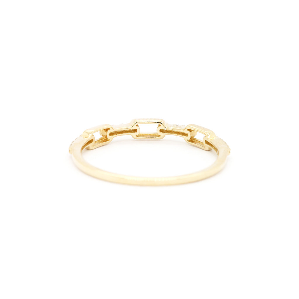 14K Gold 11 Stones Stackable Band