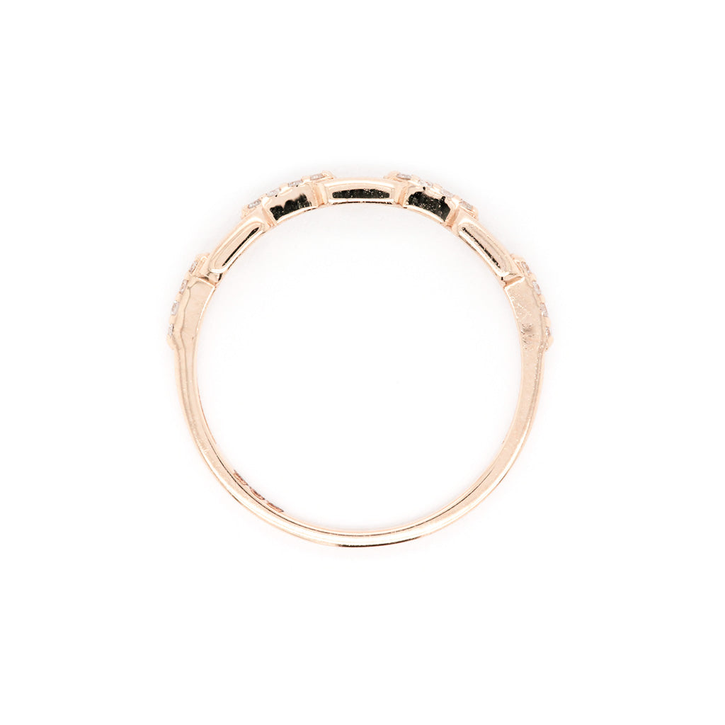 14K Gold 11 Stones Stackable Band