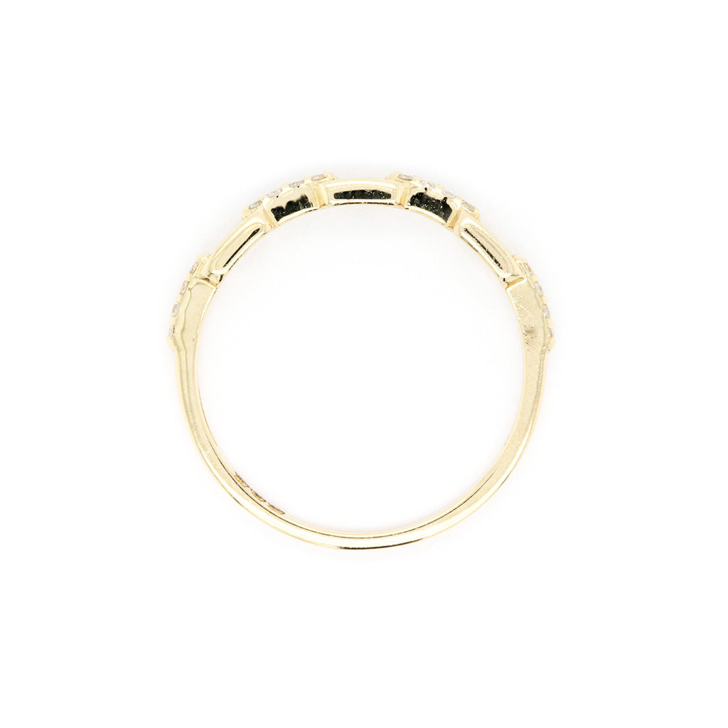 14K Gold 11 Stones Stackable Band