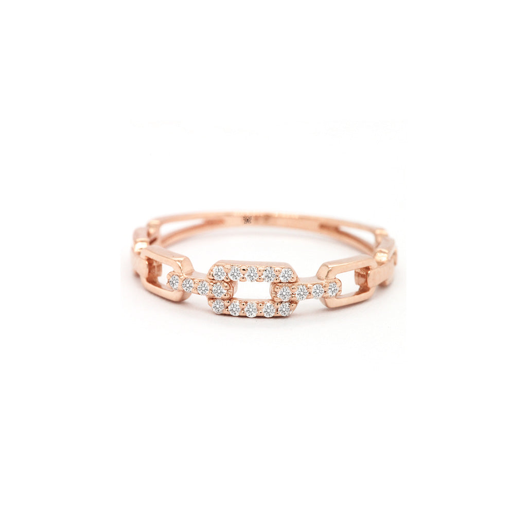 14K Gold 18 Stones Stackable Band