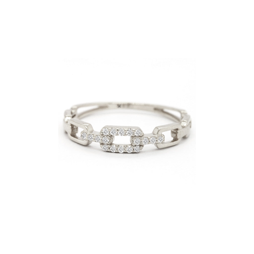 14K Gold 18 Stones Stackable Band