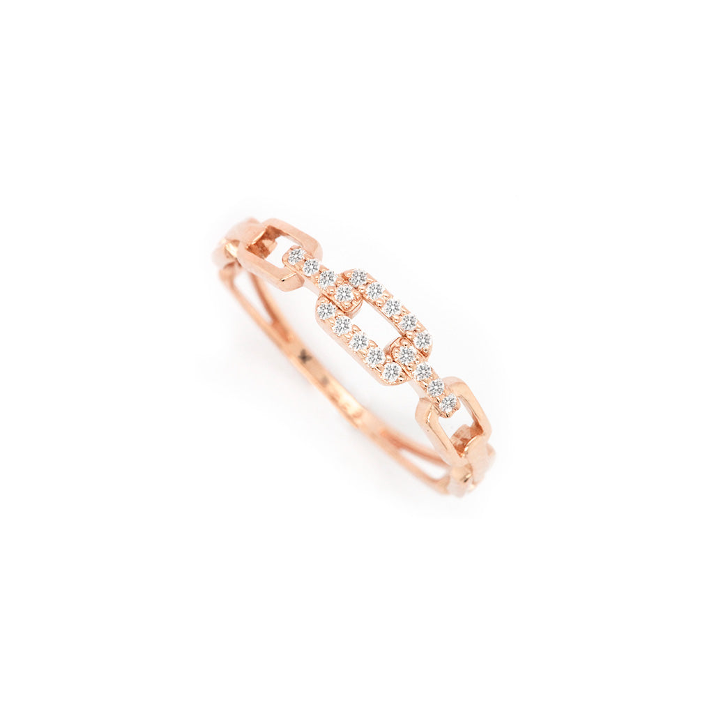 14K Gold 18 Stones Stackable Band