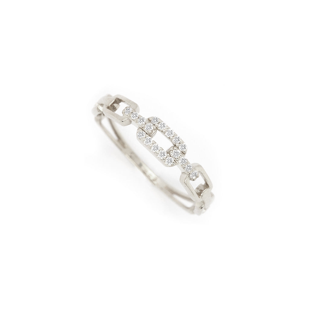 14K Gold 18 Stones Stackable Band