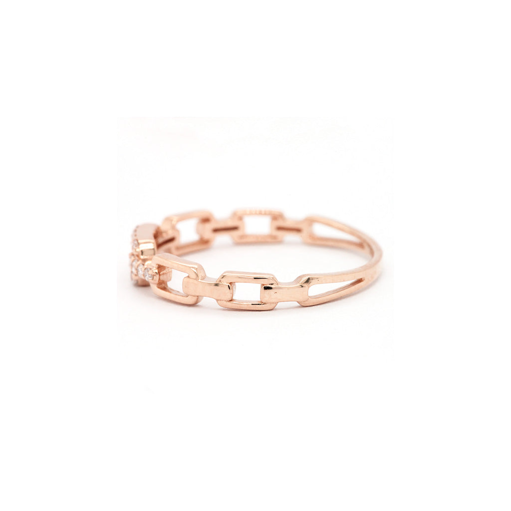 14K Gold 18 Stones Stackable Band