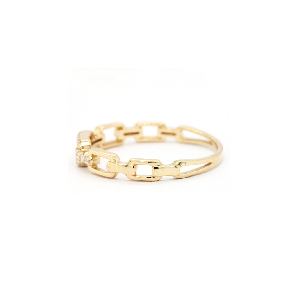 14K Gold 18 Stones Stackable Band