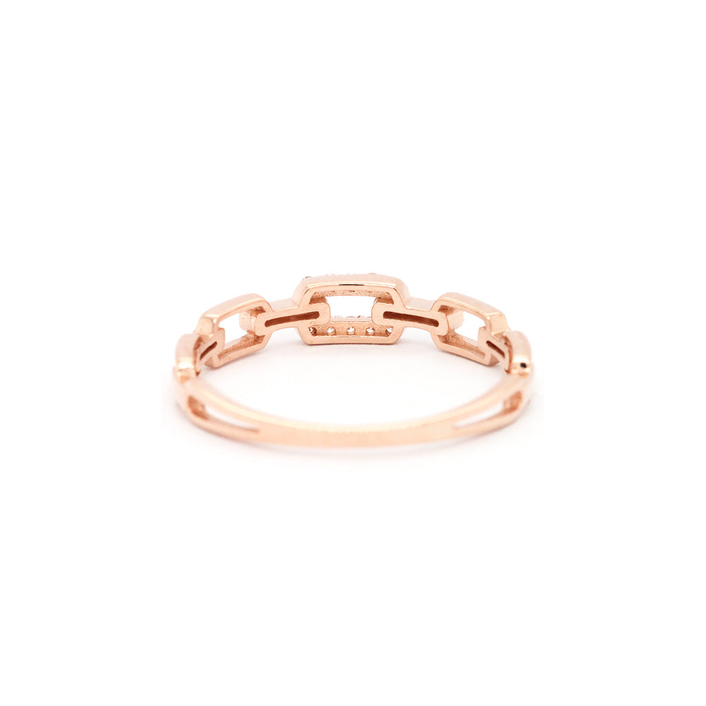 14K Gold 18 Stones Stackable Band