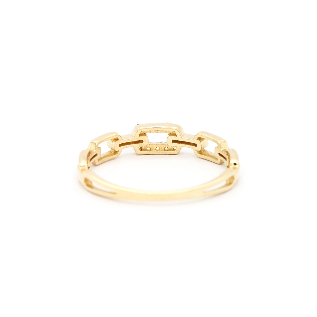 14K Gold 18 Stones Stackable Band