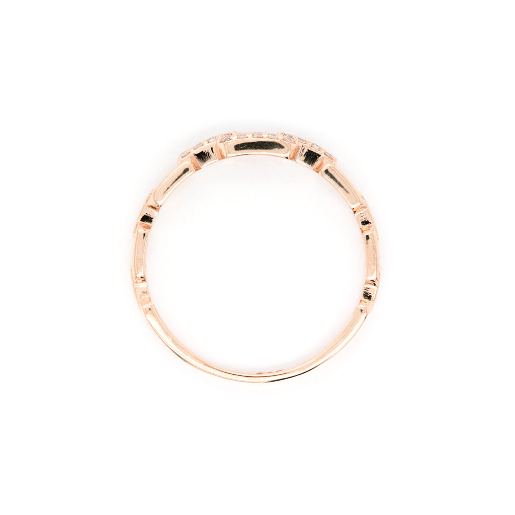 14K Gold 18 Stones Stackable Band