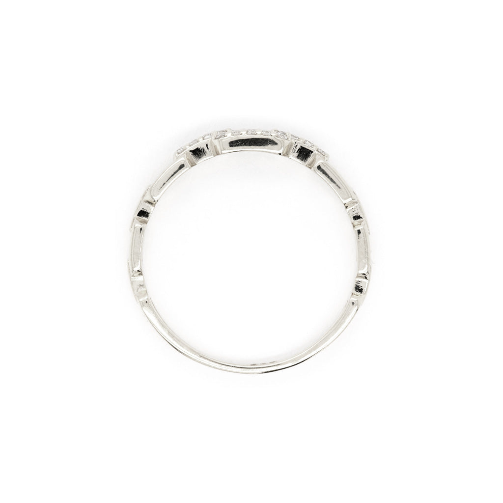 14K Gold 18 Stones Stackable Band