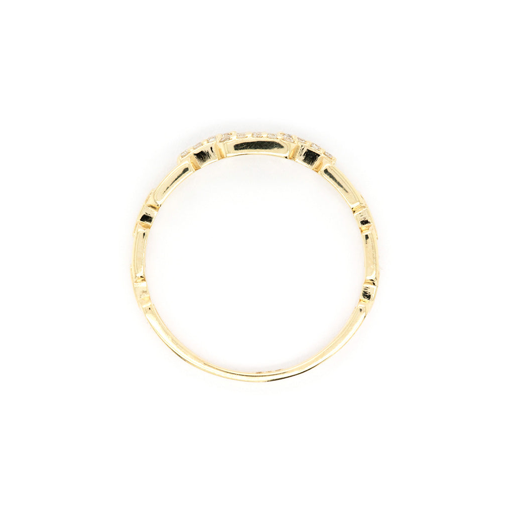 14K Gold 18 Stones Stackable Band